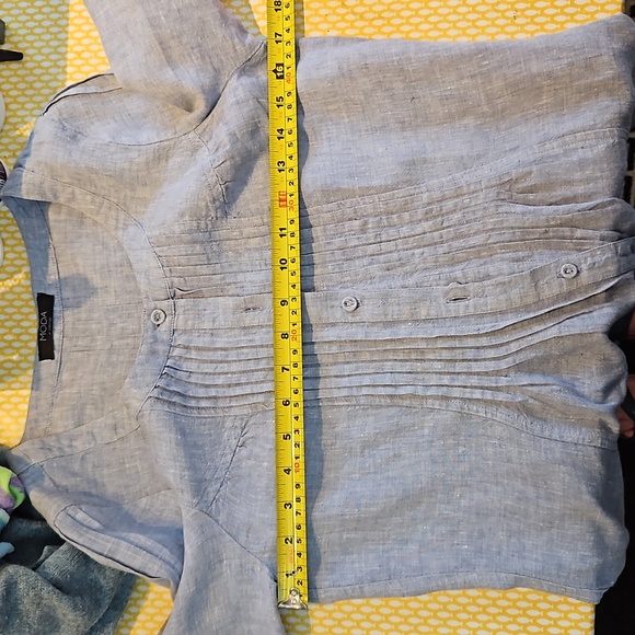 NWOT Size 10, 100% linen summer blouse / tunic, great with jeans, beach cover-up - Picture 14 of 16